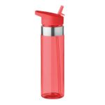 drinkfles van tritan en inklapbaar mondstuk 650 ml - rood