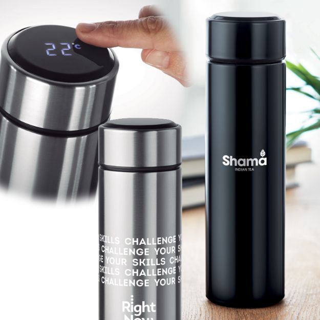 thermosfles met thermometer 450 ml pole