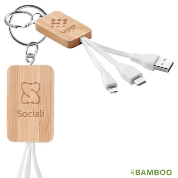 3-in-1 bamboe oplaadkabels clauer