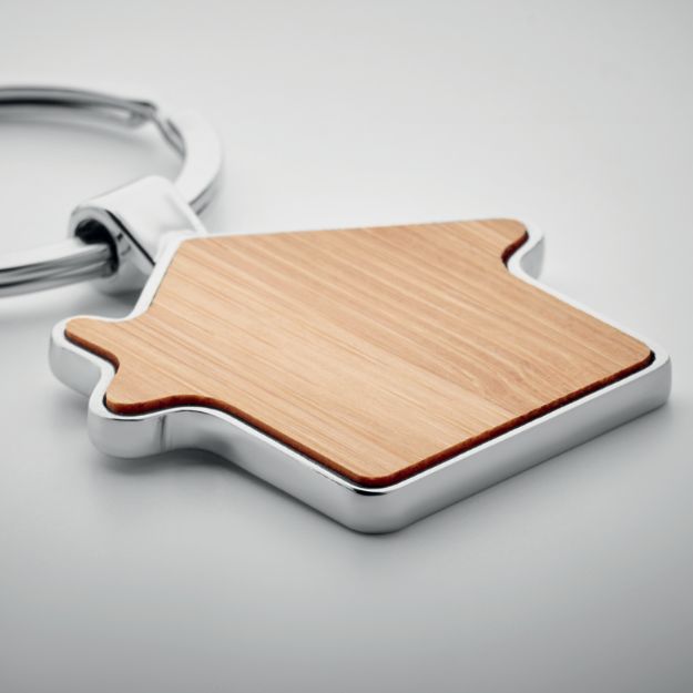 bamboe sleutelhanger huisje burnie