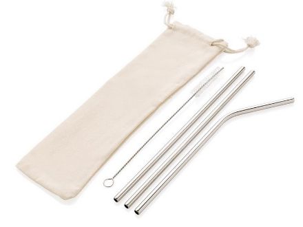 herbruikbare 3 delige set rvs rietjes