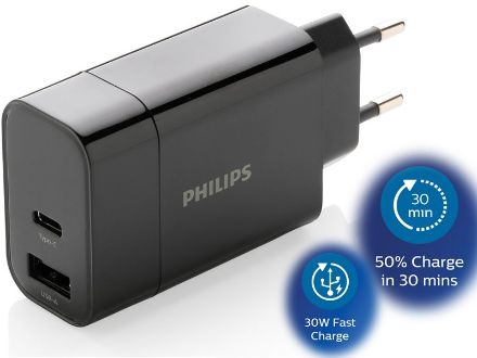 philips 30w snellader met dual output en pd