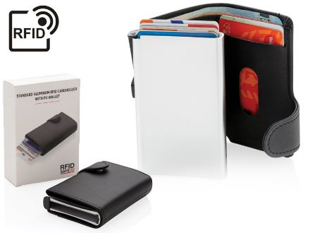 aluminium rfid kaarthouder met pu portemonnee