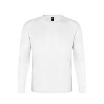t-shirt lange mouwen heren 100% polyester - wit