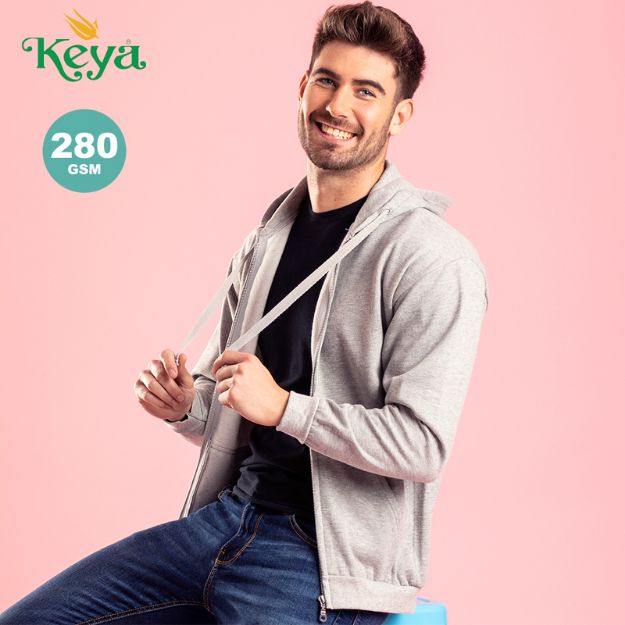 hooded sweater met rits katoen/polyester s-3xl
