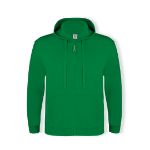 hooded sweater met rits katoen/polyester s-3xl - groen