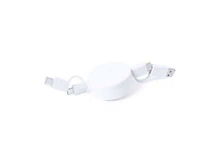 uitschuifbare oplaadkabels type c en 2 usb kiotex