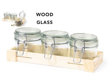 set van 3 glazen potten gaby 230 ml