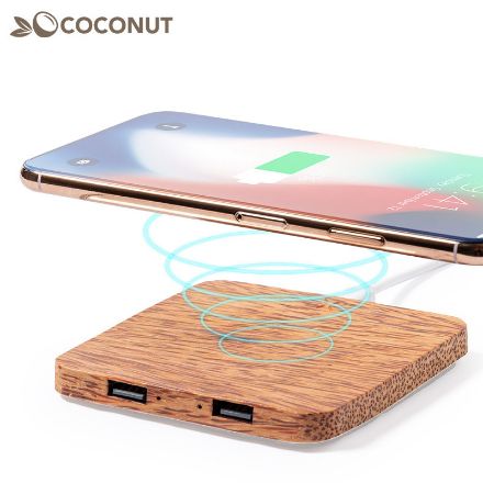 draadloze oplader raston 10 w van kokosnoot