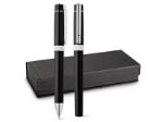 set met metalen balpen en rollerball