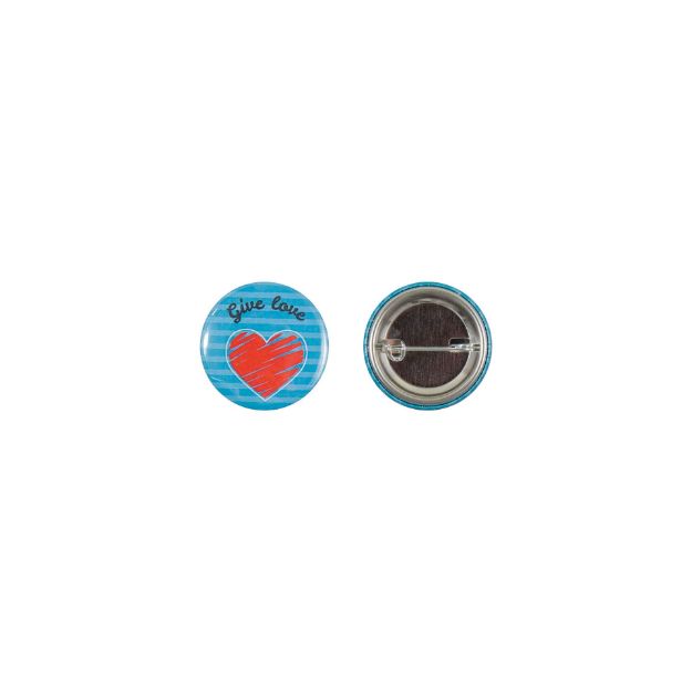 metalen button 31mm met dubbel gezekerde speld