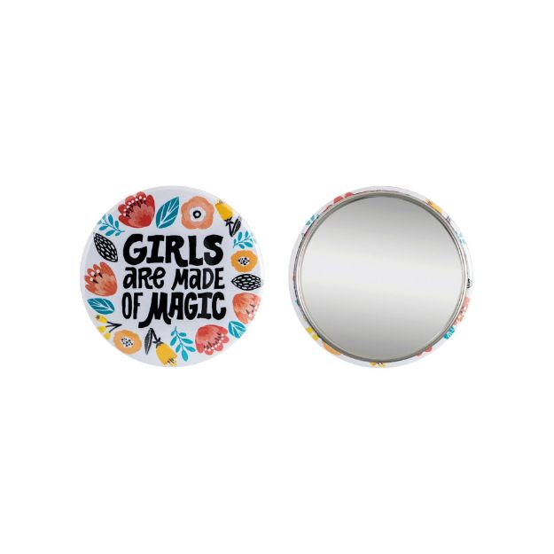 metalen button 56mm met spiegel custom made