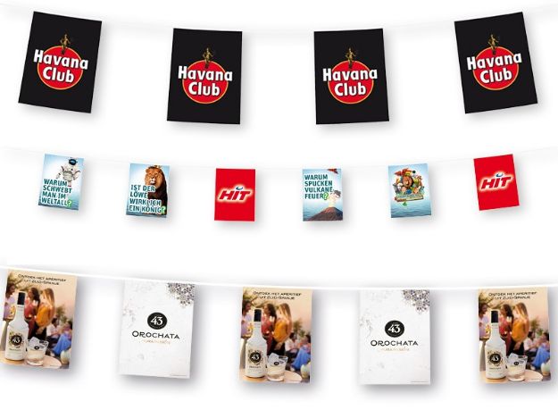 vlaglijn 5 meter van wit papier custom made