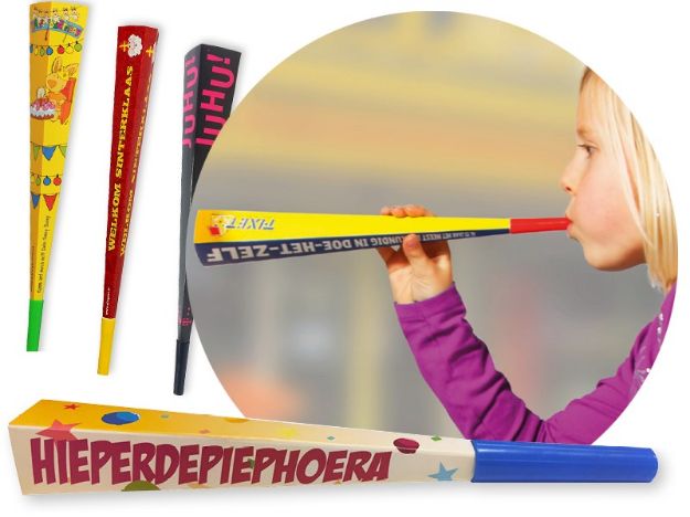 feesttoeter 33 cm lang custom made