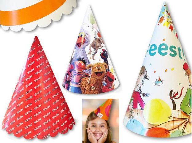 kartonnen feesthoedje custom made