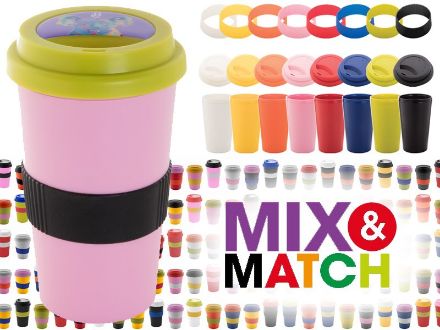 thermo mok met dop en siliconen grip cup 400 ml