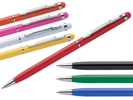 aluminium gekleurde touch balpen blauwschrijvend