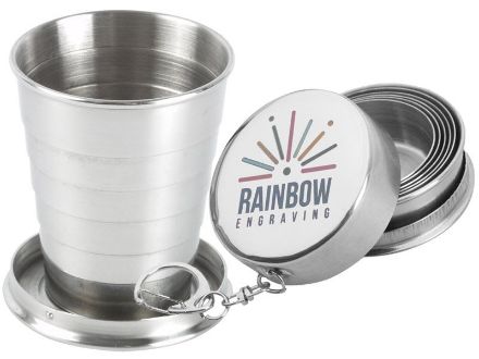 opvouwbare beker, metaal 70 ml.