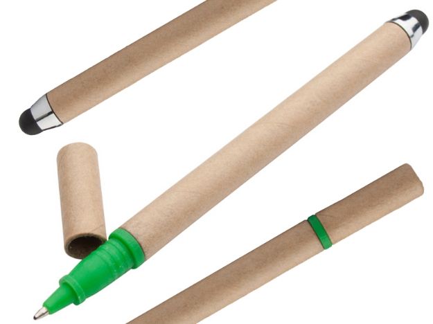 gerecyclede papieren stylus pen blauwschrijvend