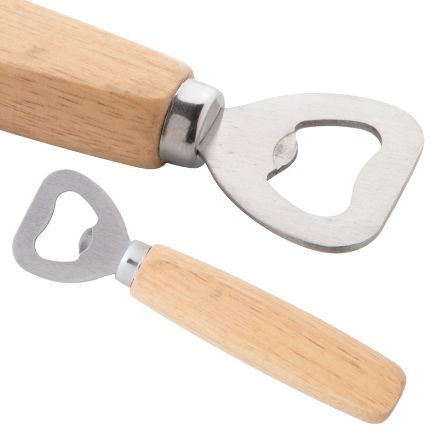 flessenopener met houten handvat.