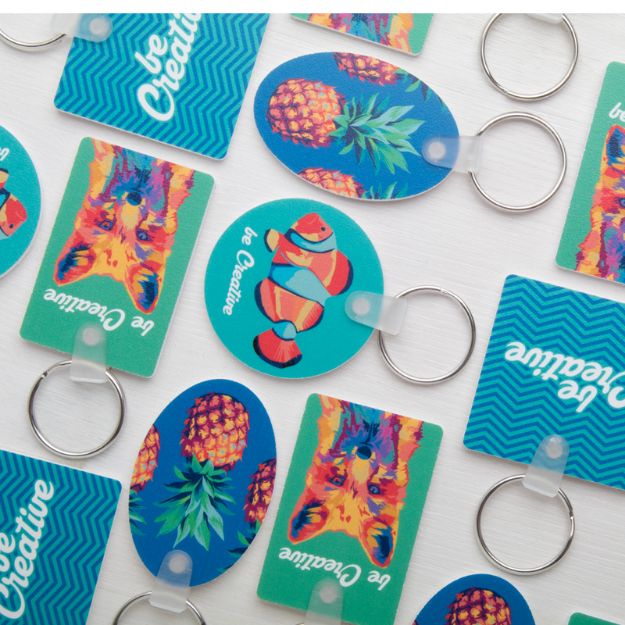 rechthoekige sleutelhanger van pvc-schuim.