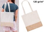 jute en katoenen tas met lange hengsels