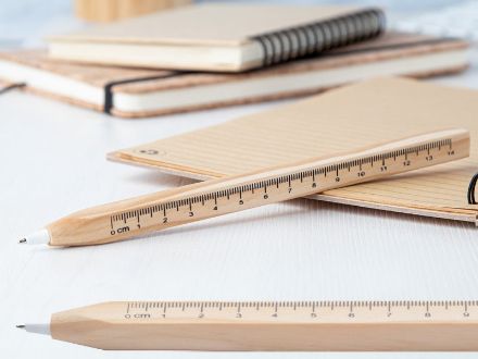 balpen met liniaal blauwschrijvend burnham