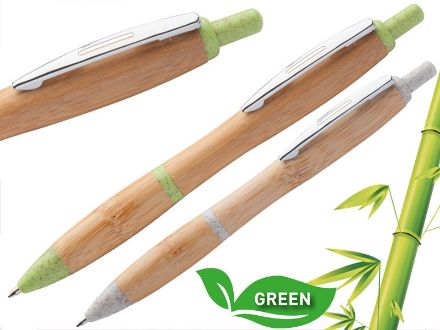 bamboe balpen blauwschrijvend bambery