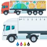 liniaal van 15 cm, vrachtwagen