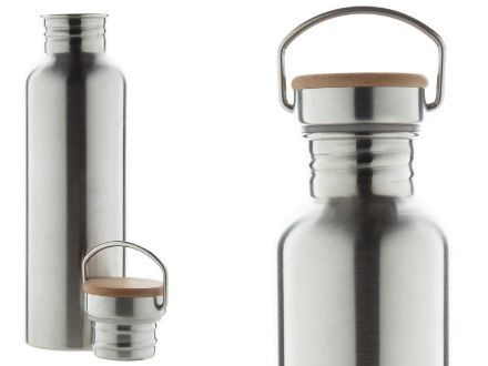 rvs sportfles met bamboedeksel balman 750 ml