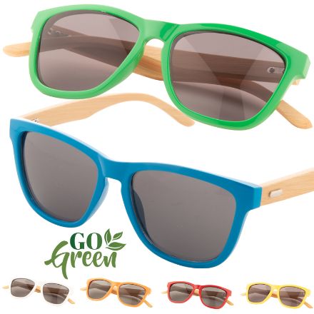 zonnebril met bamboe pootjes 400 uv bescherming