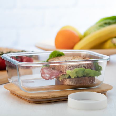 glazen lunchbox met bamboe deksel vittat