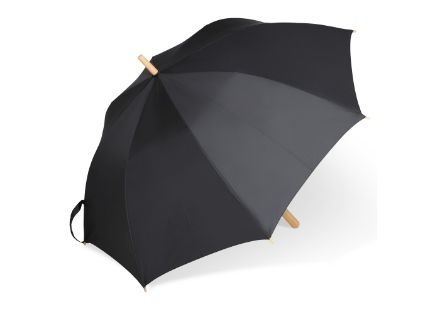 stok paraplu 25 inch r-pet recht handvat auto open - zwart