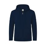 hooded sweater met rits katoen/polyester s-3xl - blauw