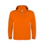 hooded sweater met rits katoen/polyester s-3xl - oranje
