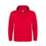 hooded sweater met rits katoen/polyester s-3xl - rood
