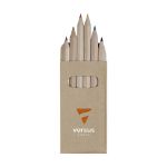 6 houten ongelakte kleurpotloden