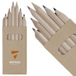 6 houten ongelakte kleurpotloden