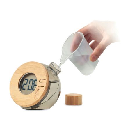 water bamboe lcd klok