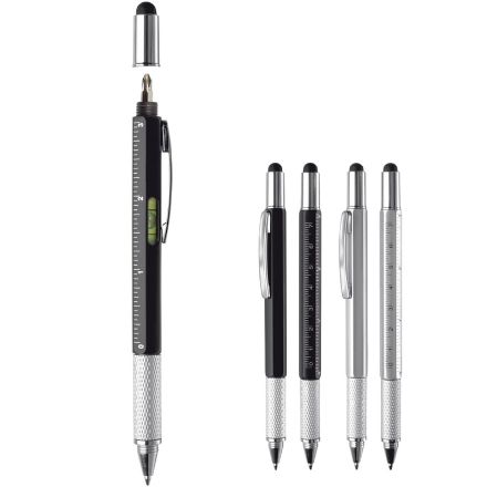 balpen met stylus waterpas schroevendraaier lineal