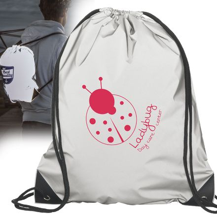 polyester trekkoord rugzak. reflex