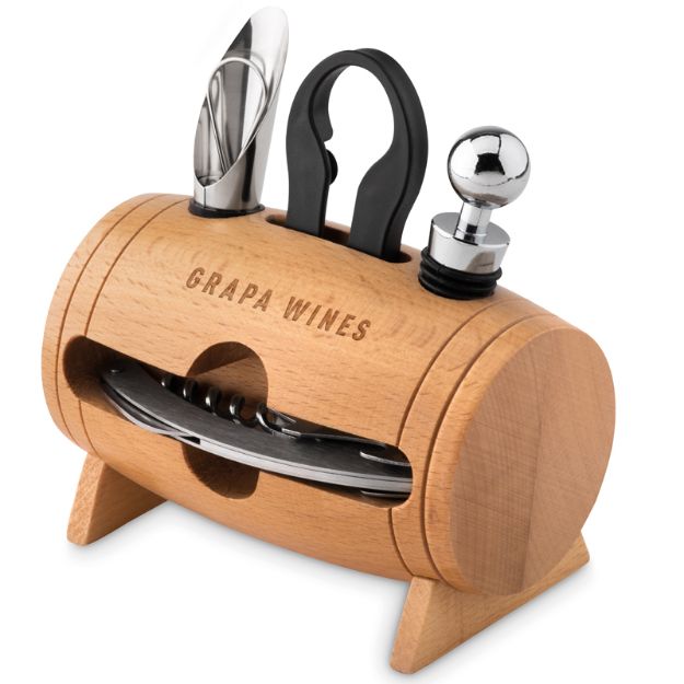 houten wijnset