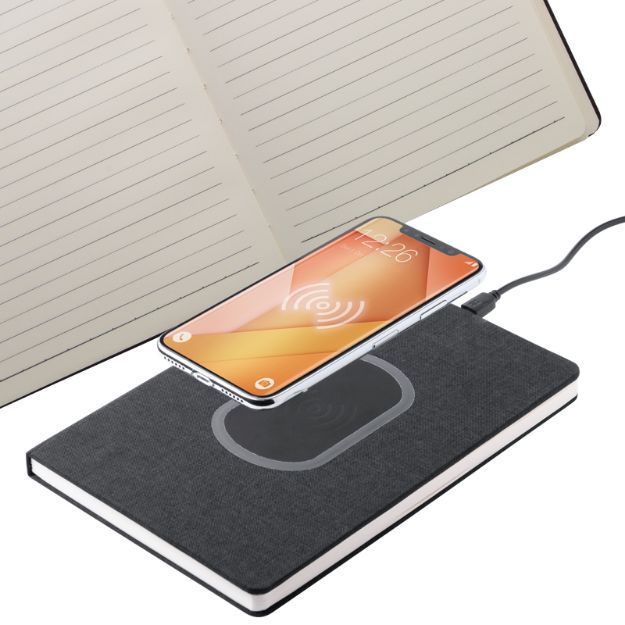 notitieboek met ingebouwde oplader