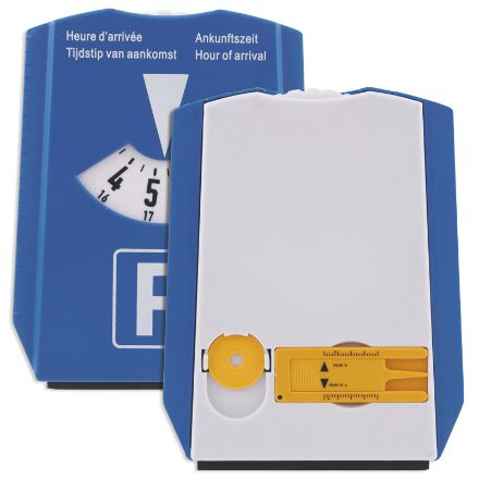 parkeerschijf ijskrabber, winkelwagenmuntje en ban