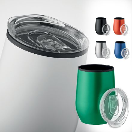 dubbelwandige reisbeker rvs, pp binnenzijde 350 ml