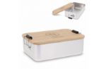 lunch box aluminium met bamboe deksel1000 ml