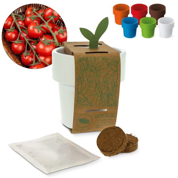 hot-but-cool beker met kerstomaten zaadjes