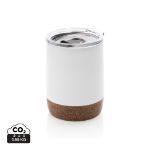 recycled rvs koffiebeker met kurk 180 ml - wit