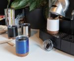recycled rvs koffiebeker met kurk 180 ml