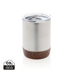 recycled rvs koffiebeker met kurk 180 ml - zilver